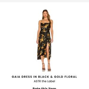 Bardot Black and Orange Floral Midi Dress